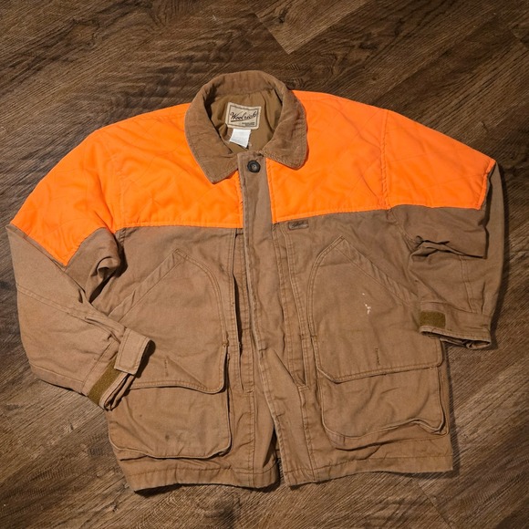 Woolrich Outdoor‎ Guide Collection Hunting Jacket Brown Orange Size L 1990s Mens - Picture 15 of 16